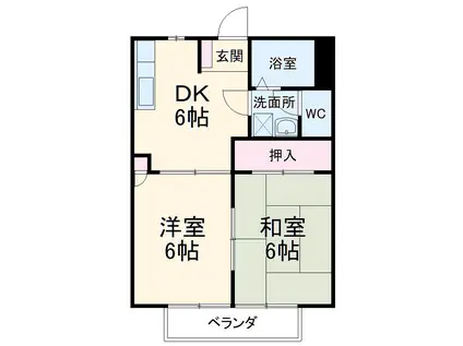 コーポラス見川C(2DK/1階)の間取り写真