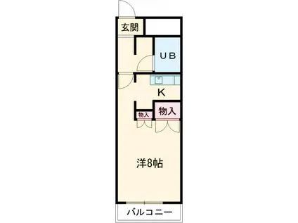 北野田口ハイツ(1K/4階)の間取り写真