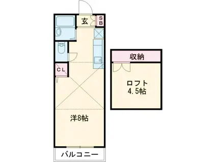 グレースハイム山王(ワンルーム/2階)の間取り写真