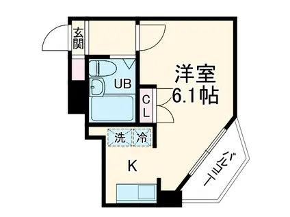 レジディア横濱関内(ワンルーム/11階)の間取り写真