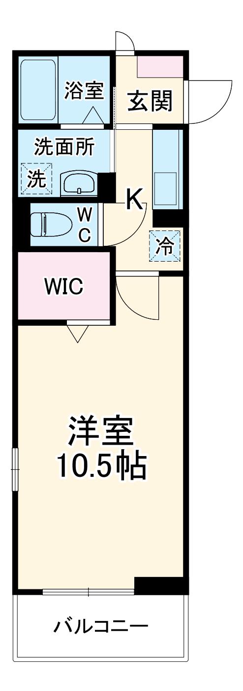 ハイツ西花輪(1K/3階)の間取り写真