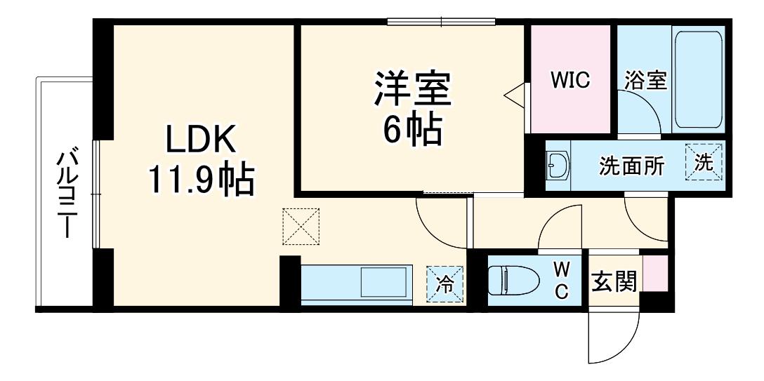デュランタ(1LDK/1階)の間取り写真