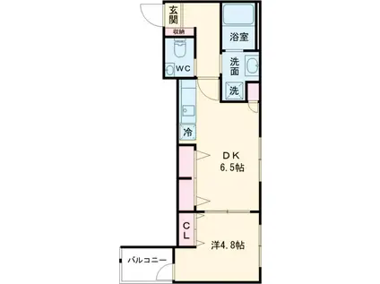セブンヒルズ三軒茶屋(1DK/1階)の間取り写真