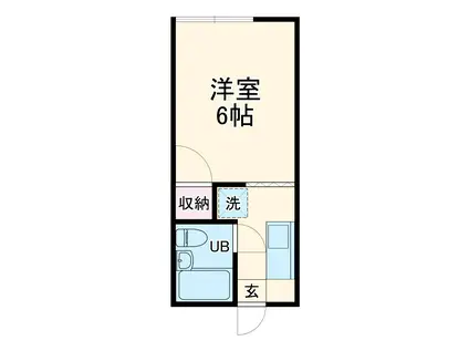 ハイム城山台(1K/2階)の間取り写真