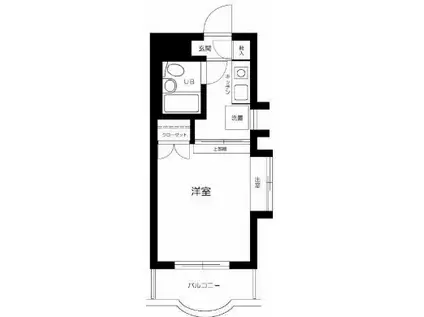 ハイタウン明大前(1K/2階)の間取り写真
