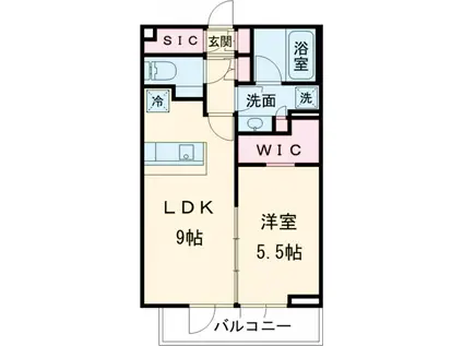 ルミーク本町イースト(1LDK/3階)の間取り写真