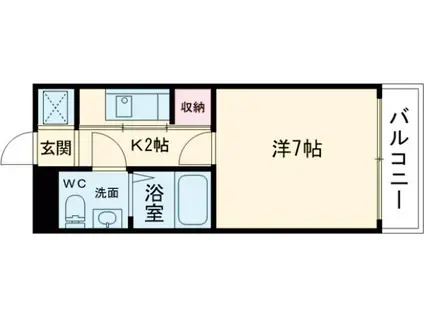 エステートモア博多アペックス(1K/6階)の間取り写真