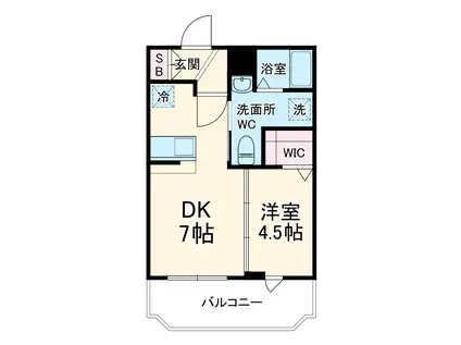 CRESCENT COURT(1LDK/3階)の間取り写真