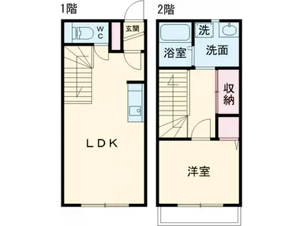 ティアムスBASE(1LDK/1階)の間取り写真