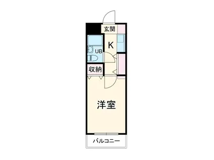 SKI南行徳(1K/-1階)の間取り写真