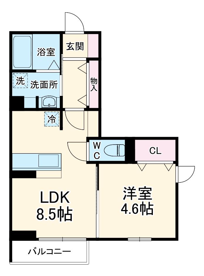D-ROOM MILONGA(1LDK/1階)の間取り写真