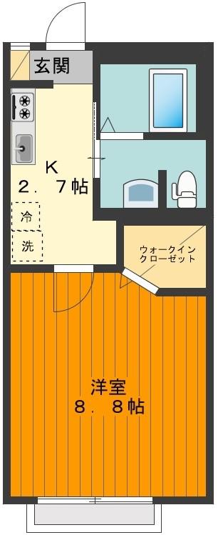 ラ・シエスト(1K/1階)の間取り写真