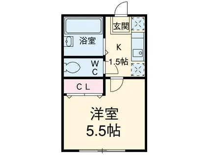 ユニハウス八事館(1K/1階)の間取り写真