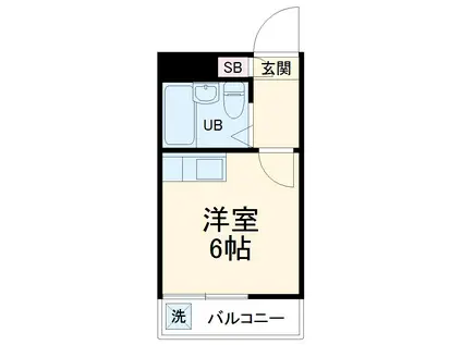 メゾンド来夢(ワンルーム/2階)の間取り写真
