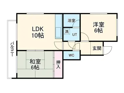 SIKI壱番館(2LDK/2階)の間取り写真