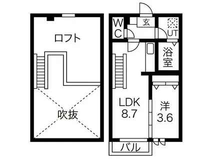 AMPIO ATSUTA(1LDK/1階)の間取り写真
