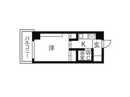 岩井橋ロイヤルハイツ(1K/10階)の間取り写真