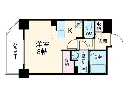THE GARNET SUITE RESIDENCE 西七条(ワンルーム/6階)の間取り写真