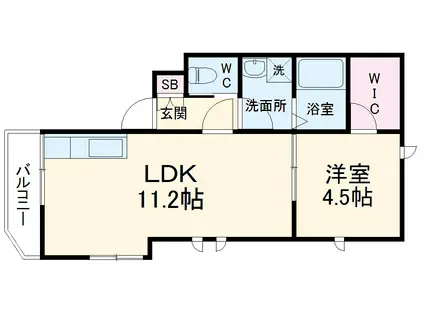 アメニティガーデン(1LDK/2階)の間取り写真