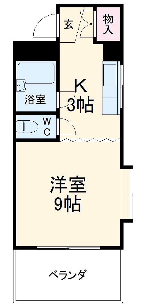 メゾン古橋(1K/4階)の間取り写真