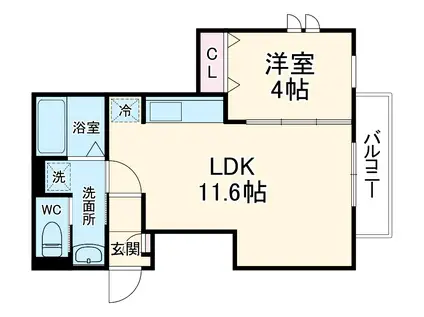 PACE FUJISAWA(1LDK/1階)の間取り写真