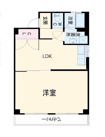 いしだビル(1LDK/3階)の間取り写真