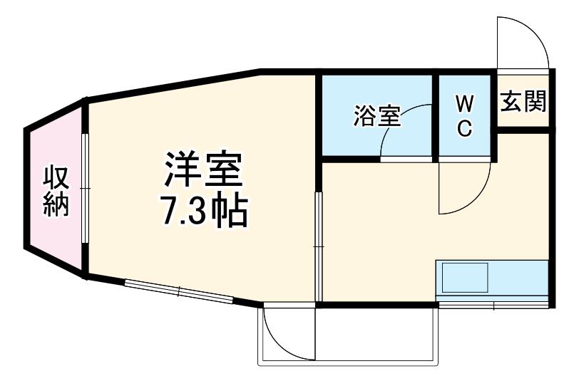 FIRSTVILLA永田東(1K/2階)の間取り写真
