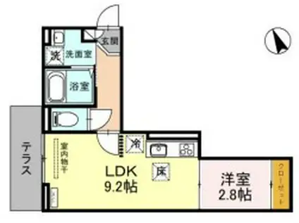 ディール北浦和Ⅰ(1LDK/3階)の間取り写真