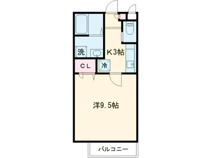 FLOURISYU北野(1K/2階)の間取り写真