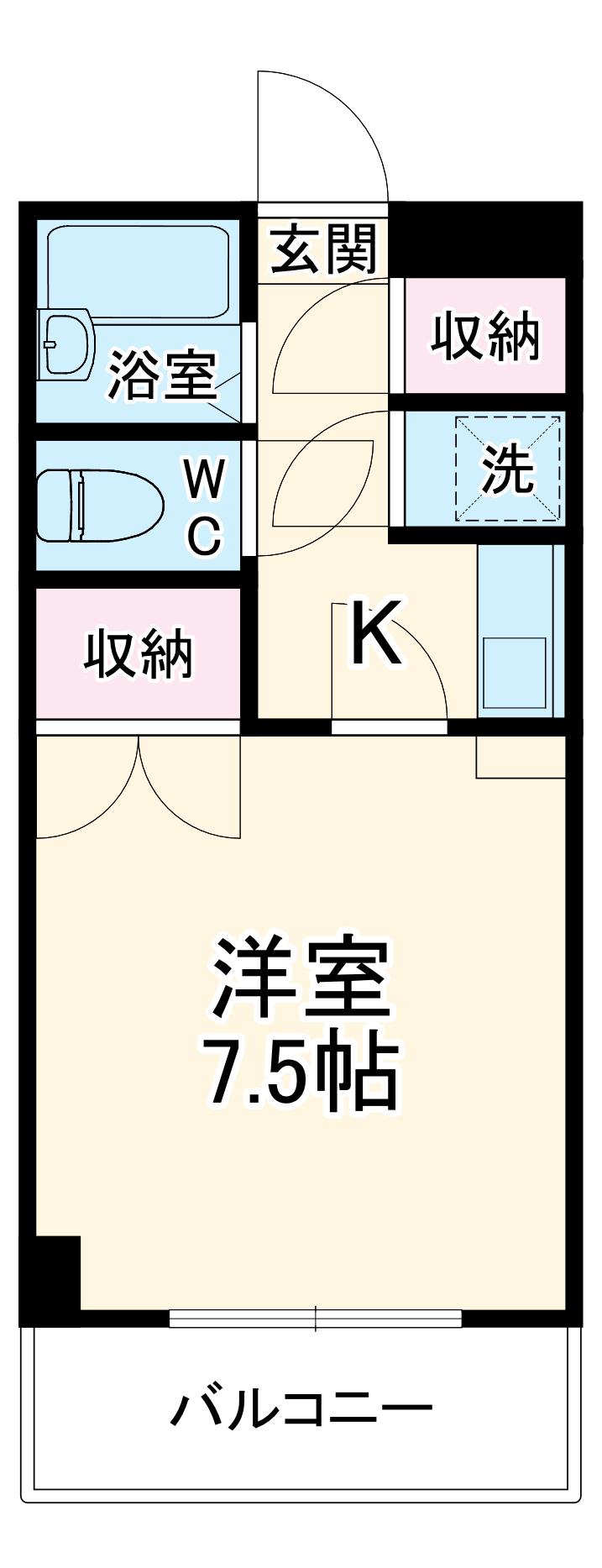 イーストピークⅤ(1K/9階)の間取り写真
