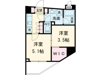 レジデンス北大塚(2K/6階)の間取り写真