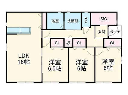 名鉄名古屋本線 笠松駅 徒歩19分 2階建 築6年(3LDK)の間取り写真