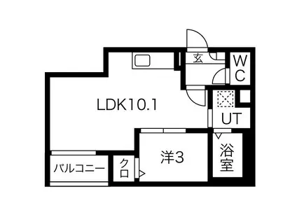 JACK KANSEIⅢ(1LDK/2階)の間取り写真