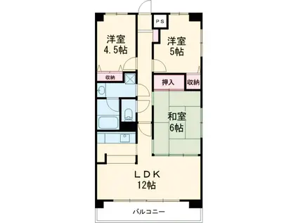 ダイアパレス高崎ガーデンステージ(3LDK/12階)の間取り写真