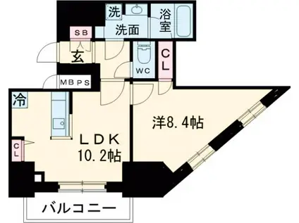 ウェスタ板橋仲宿(1LDK/10階)の間取り写真
