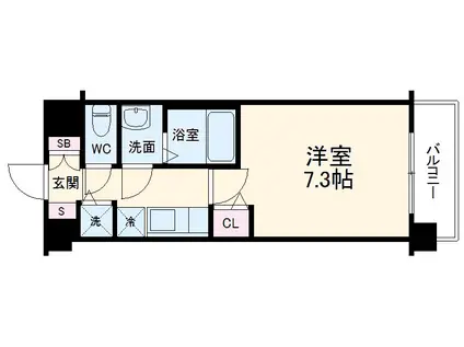 アスヴェル京都壬生イースト(1K/5階)の間取り写真