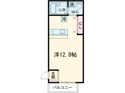 634弐番館(ワンルーム/1階)の間取り写真