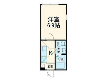 ラフィネ横須賀中央Ⅱ(1K/1階)の間取り写真