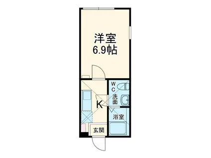 ラフィネ横須賀中央Ⅱ(1K/2階)の間取り写真