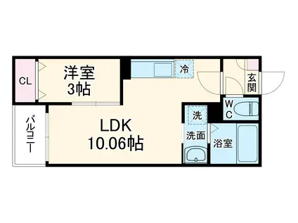 JACK ONISHI Ⅰ(1LDK/3階)の間取り写真