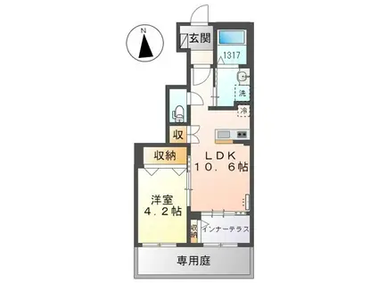 カサブランカ(1LDK/1階)の間取り写真