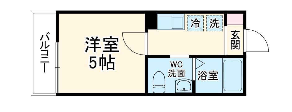 MELDIA西所沢Ⅱ(1K/2階)の間取り写真