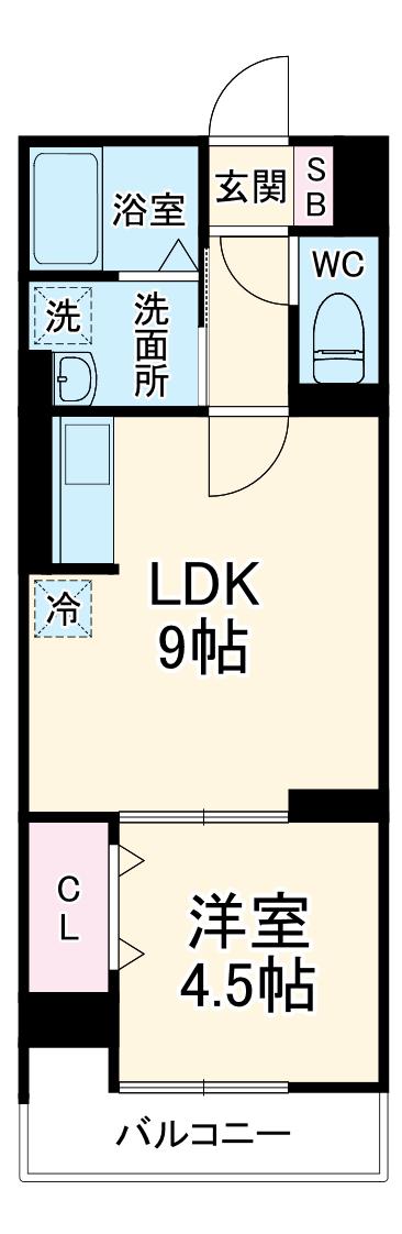 セレスティア白子 Ⅰ(1LDK/2階)の間取り写真