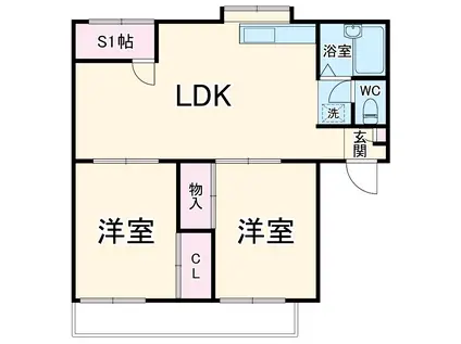 クリスタル浦和(2LDK/2階)の間取り写真