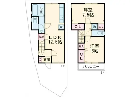 阪急電鉄嵐山線 松尾大社駅 徒歩22分 2階建 築20年(2LDK)の間取り写真