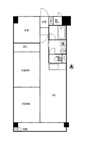 東建狭間マンション(3LDK/8階)の間取り写真