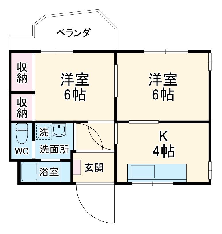 マンショントータス(2K/4階)の間取り写真