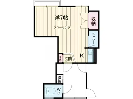 山本コーポ(ワンルーム/2階)の間取り写真