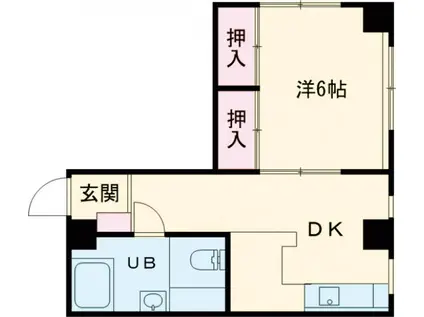 フラッツ小金井(1DK/3階)の間取り写真