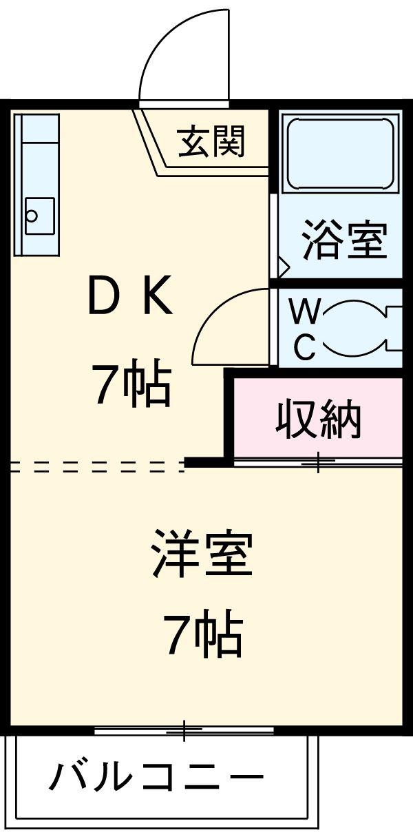 コア・イトジュー(1DK/2階)の間取り写真